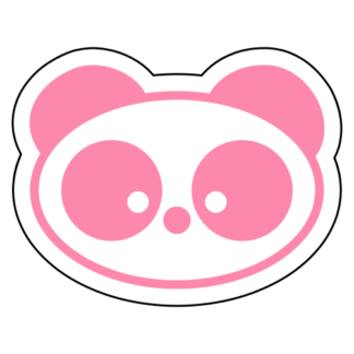 Small Eyed Panda Sticker (Pink)